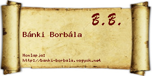 Bánki Borbála névjegykártya