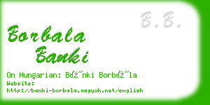 borbala banki business card